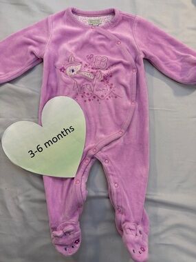 Mexx - Lavender Velour Baby Onesie Sleeper/Romper